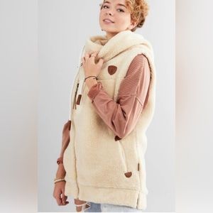 Wanakome Sherpa Hooded Vest Size XL